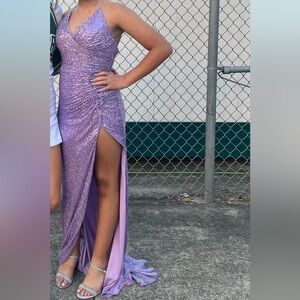 Elegant Lavender Sequin Dress